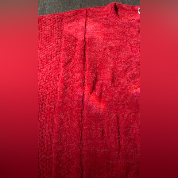 L Vintage Universal Knit creamy tomato coralred short sleeve shirt 80’s academia - Picture 7 of 11